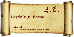 Legányi Barna névjegykártya