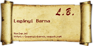 Legányi Barna névjegykártya